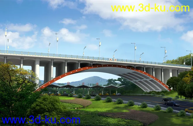 大桥 桥 立交桥  场景 模型下载  max 城市 蓝天的图片7
