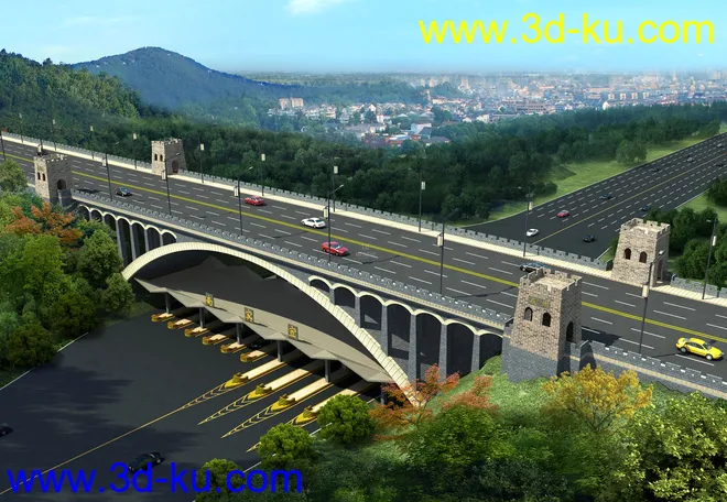 大桥 桥 立交桥  场景 模型下载  max 城市 蓝天的图片8