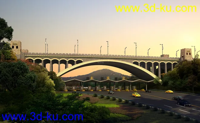 大桥 桥 立交桥  场景 模型下载  max 城市 蓝天的图片9