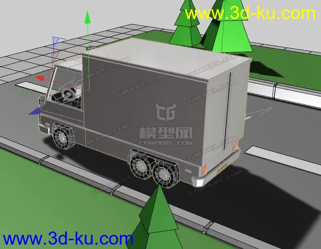 低面货车  lowpoly truck模型的图片1