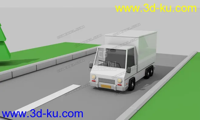 低面货车  lowpoly truck模型的图片2