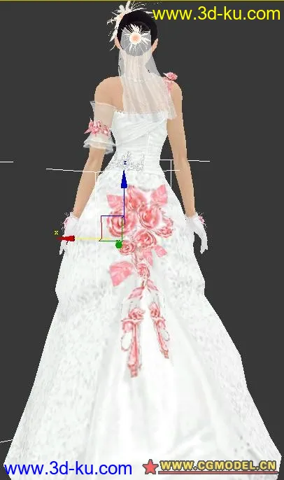 时尚华丽 美女婚纱游戏模型的图片3