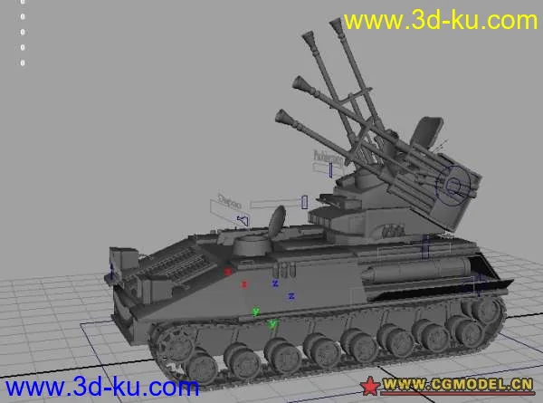 一个有设置的坦克，驱动关键帧做的模型的图片1