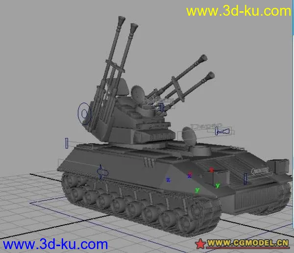 一个有设置的坦克，驱动关键帧做的模型的图片2
