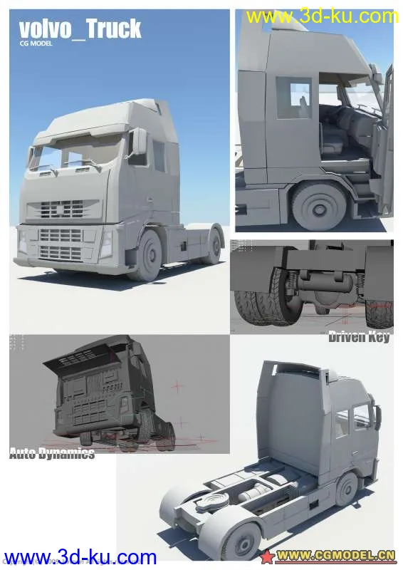『原创第一弹』以前做的一个maya卡车模型Volvo_Truck的图片1