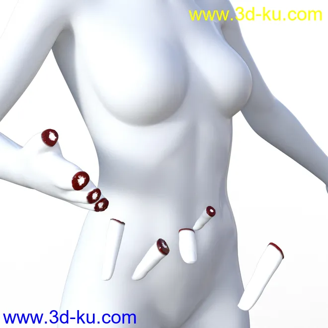 Right Hand Chopped Fingers for G8F模型的图片1