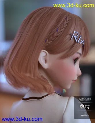 3D打印模型Rin Hair for Genesis 8 Females的图片