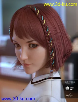 3D打印模型Rin Hair for Genesis 8 Females的图片