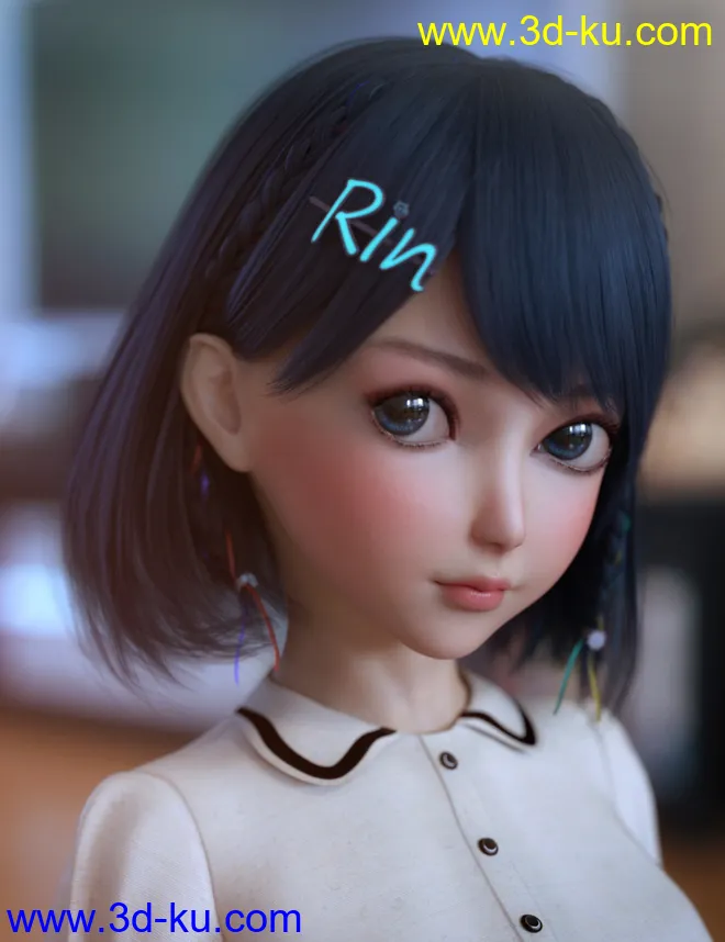 Rin Hair for Genesis 8 Females模型的图片10
