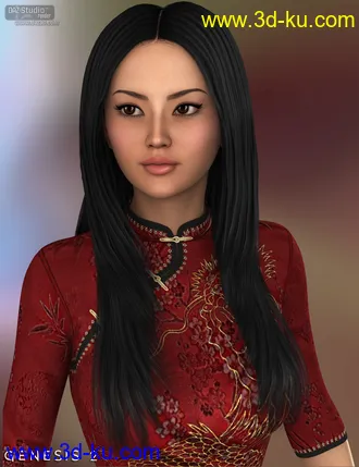 3D打印模型Roxanna Hair for Genesis 2 Female(s)的图片