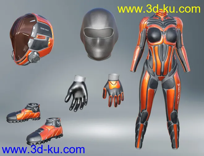 S8 Suit for Genesis 8 Female(s)模型的图片8