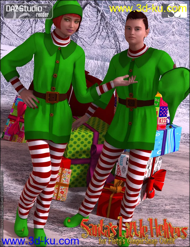 Santa's Little Helpers for Ginger Snap Outfit模型的图片3