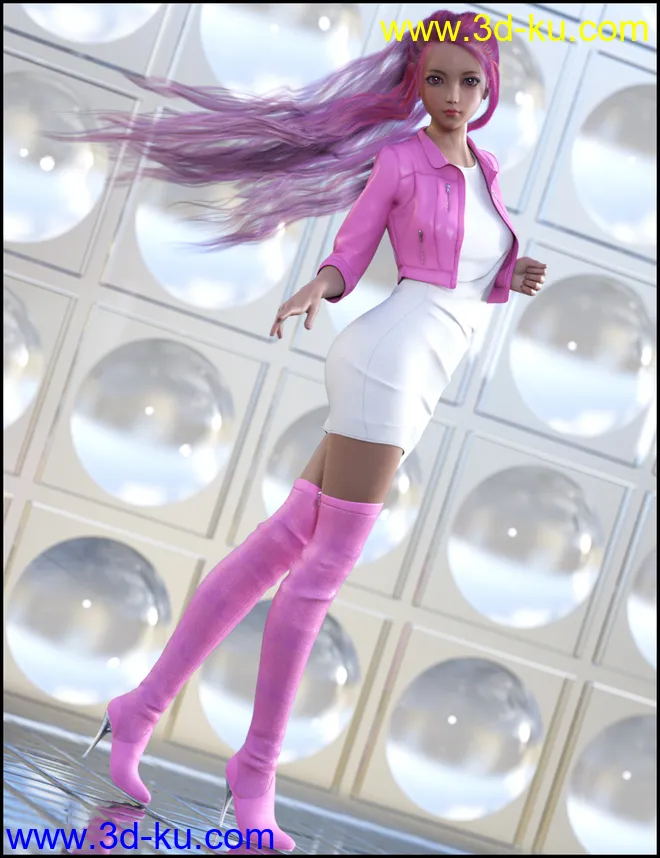 Sassy Edge Outfit for Genesis 8 Females模型的图片3