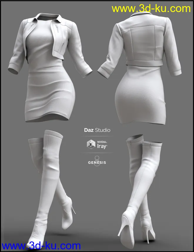 Sassy Edge Outfit for Genesis 8 Females模型的图片10