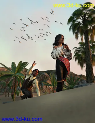 3D打印模型SBibb Dreadful Pirate Captain Poses and Expressions for Genesis 8的图片