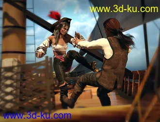 3D打印模型SBibb Dreadful Pirate Captain Poses and Expressions for Genesis 8的图片