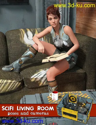 3D打印模型SciFi Living Room Poses and Cameras for Genesis 8的图片