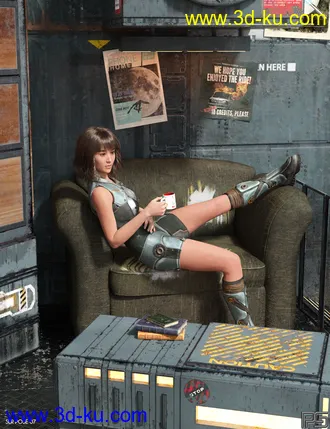 3D打印模型SciFi Living Room Poses and Cameras for Genesis 8的图片