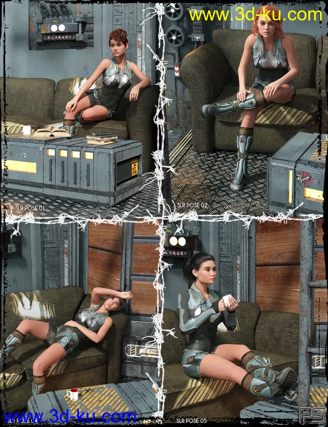 SciFi Living Room Poses and Cameras for Genesis 8模型的图片8
