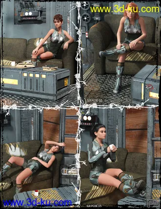 3D打印模型SciFi Living Room Poses and Cameras for Genesis 8的图片