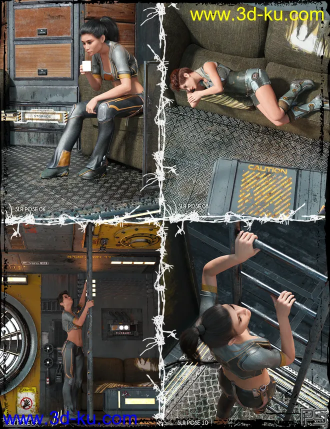 SciFi Living Room Poses and Cameras for Genesis 8模型的图片9