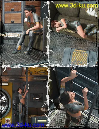 3D打印模型SciFi Living Room Poses and Cameras for Genesis 8的图片