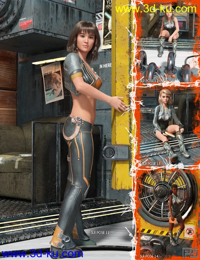 SciFi Living Room Poses and Cameras for Genesis 8模型的图片10