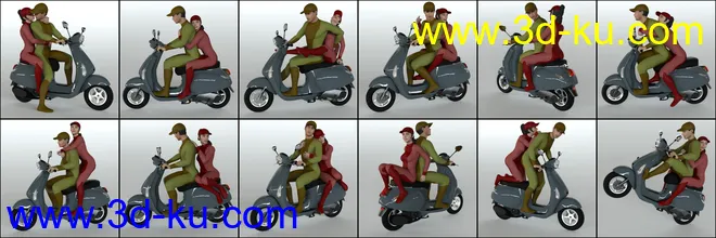 Scootering Poses and Props for Genesis 8模型的图片2