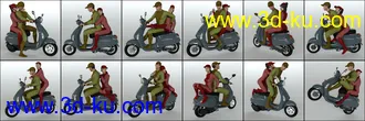 3D打印模型Scootering Poses and Props for Genesis 8的图片