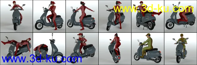 Scootering Poses and Props for Genesis 8模型的图片6