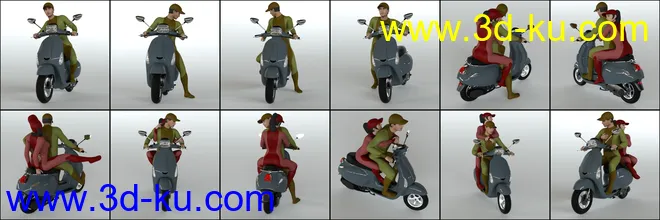 Scootering Poses and Props for Genesis 8模型的图片7