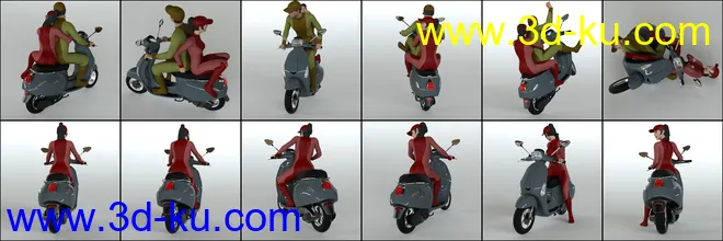 Scootering Poses and Props for Genesis 8模型的图片8