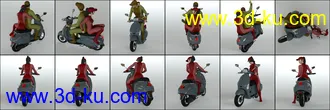 3D打印模型Scootering Poses and Props for Genesis 8的图片