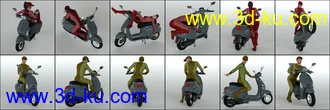 3D打印模型Scootering Poses and Props for Genesis 8的图片