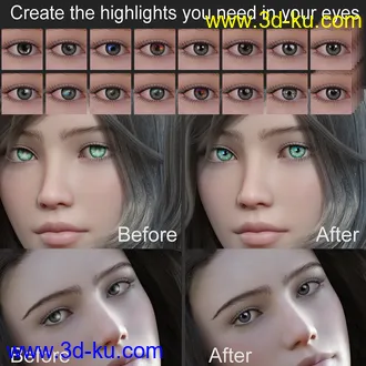 3D打印模型Set for Genesis 8 eye reflections的图片