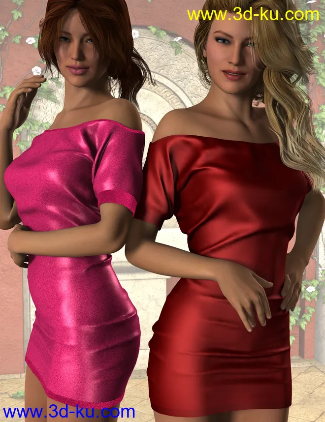 Short Sleeve Mini Dress for Genesis 2 Female(s)模型的图片1