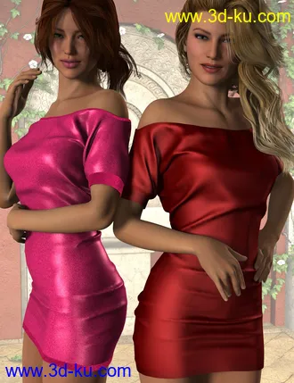 3D打印模型Short Sleeve Mini Dress for Genesis 2 Female(s)的图片