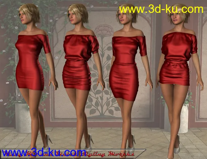 Short Sleeve Mini Dress for Genesis 2 Female(s)模型的图片5