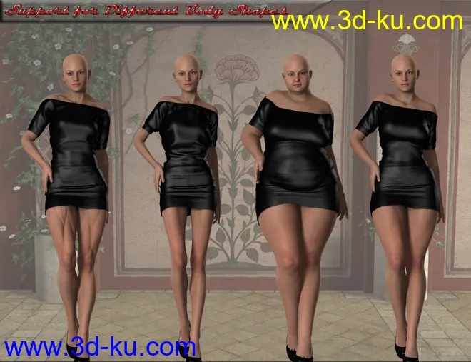 Short Sleeve Mini Dress for Genesis 2 Female(s)模型的图片6