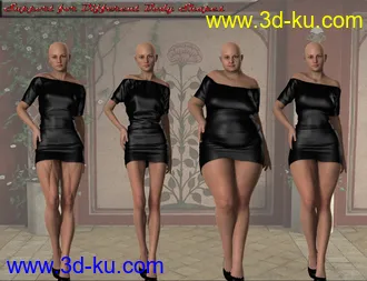 3D打印模型Short Sleeve Mini Dress for Genesis 2 Female(s)的图片