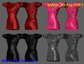 3D打印模型Short Sleeve Mini Dress for Genesis 2 Female(s)的图片