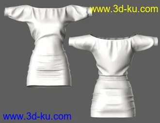 3D打印模型Short Sleeve Mini Dress for Genesis 2 Female(s)的图片