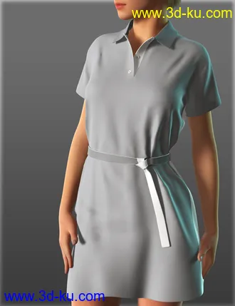 3D打印模型Short Sleeve Shirt Dresses for Genesis 2 Female(s)的图片