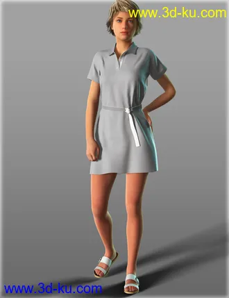 3D打印模型Short Sleeve Shirt Dresses for Genesis 2 Female(s)的图片