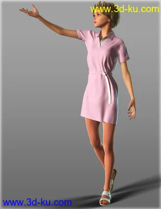 3D打印模型Short Sleeve Shirt Dresses for Genesis 2 Female(s)的图片