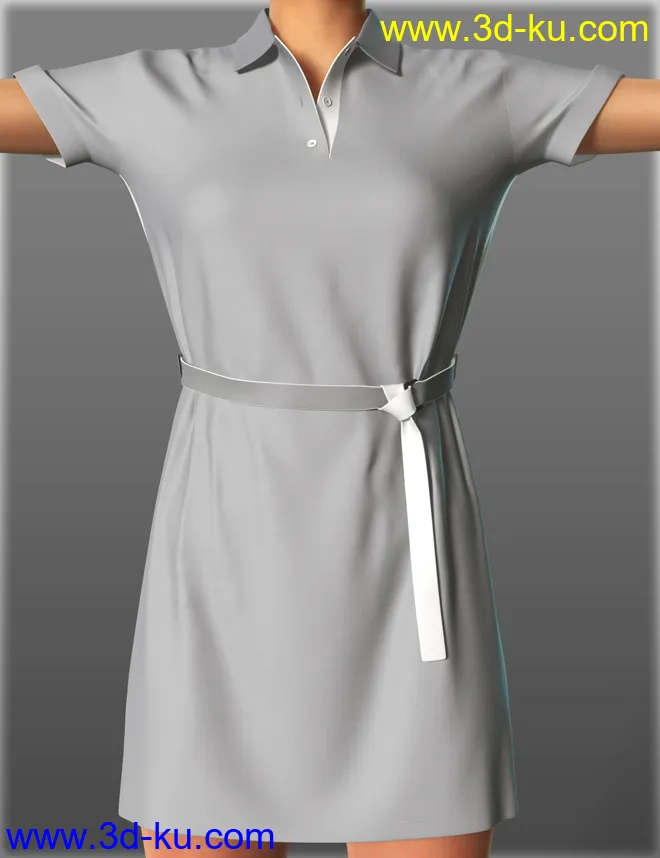 Short Sleeve Shirt Dresses for Genesis 2 Female(s)模型的图片6