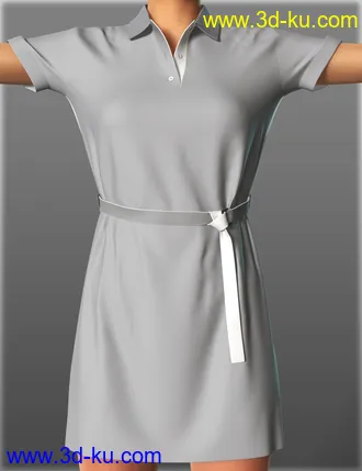 3D打印模型Short Sleeve Shirt Dresses for Genesis 2 Female(s)的图片
