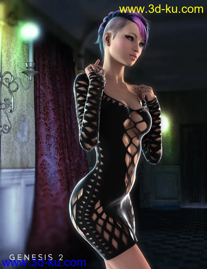 Shredded Dress for Genesis 2 Female(s)模型的图片1