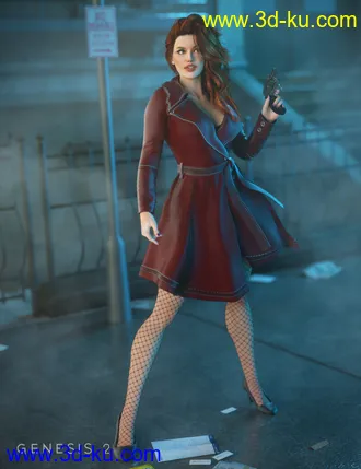 3D打印模型Sinful Nights Lingerie and Overcoat for Genesis 2 Female(s)的图片