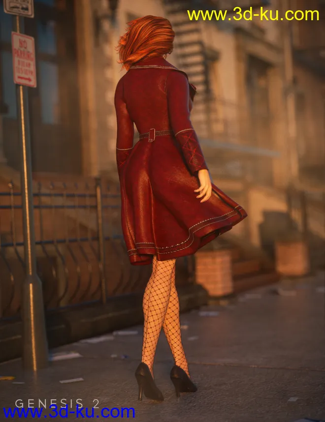 Sinful Nights Lingerie and Overcoat for Genesis 2 Female(s)模型的图片4